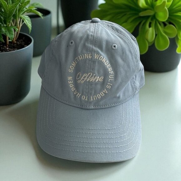AERIE Offline Something Wonderful Is About To Happen Blue Baseball Hat Cap NEW N - Picture 1 of 7